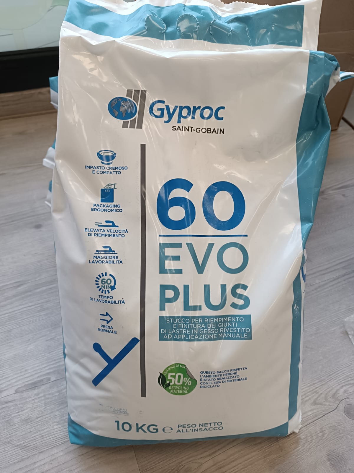 Stucco in polvere a base gesso naturale Gyproc 60 Evoplus(10kg)