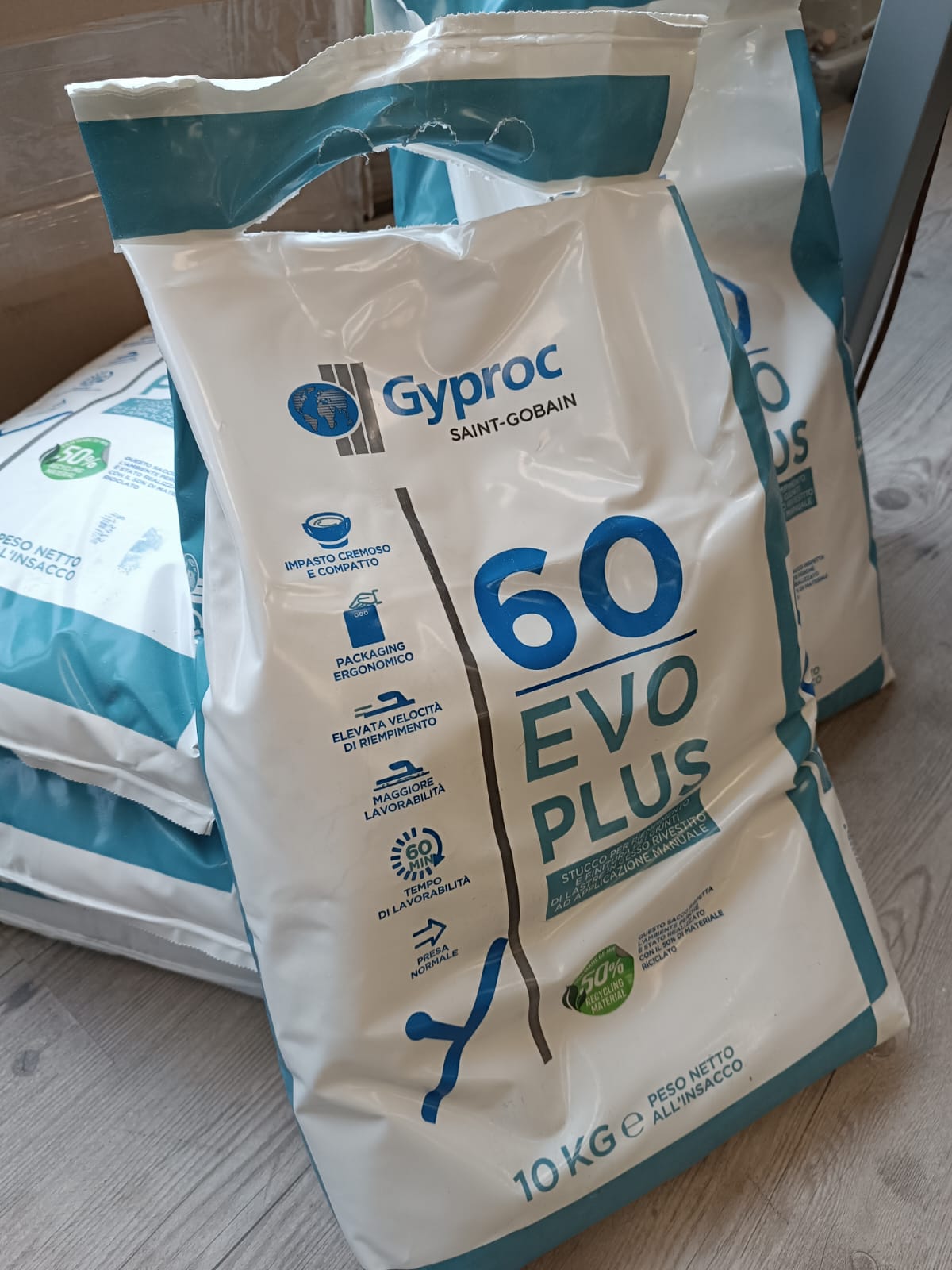 Stucco in polvere a base gesso naturale Gyproc 60 Evoplus(10kg)