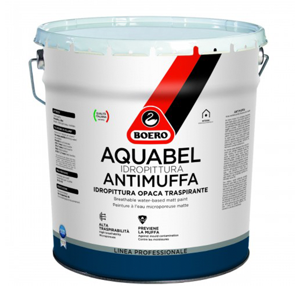 Idropittura traspirante per interni Aquabel base Bc bianco-Boero