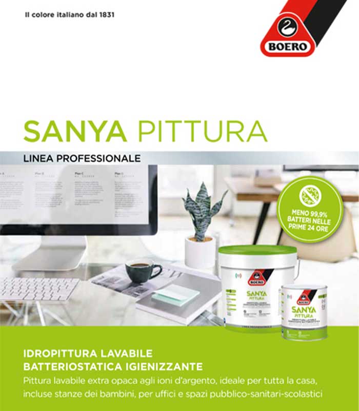 Smalto murale igienizzante batteriostatico opaco-Sanya 4lt