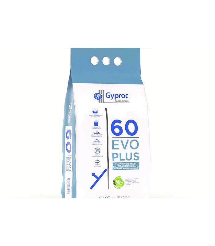Stucco in polvere a base gesso naturale Gyproc 60 Evoplus(10kg)