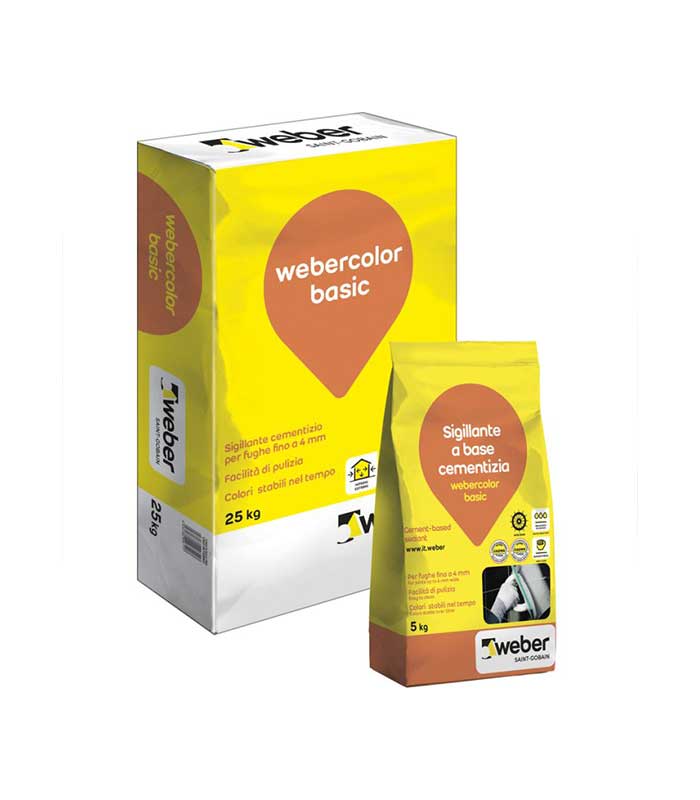 Sigillante cementizio per fughe da 0a4 mm-Webercolor basic-5kg-bianco