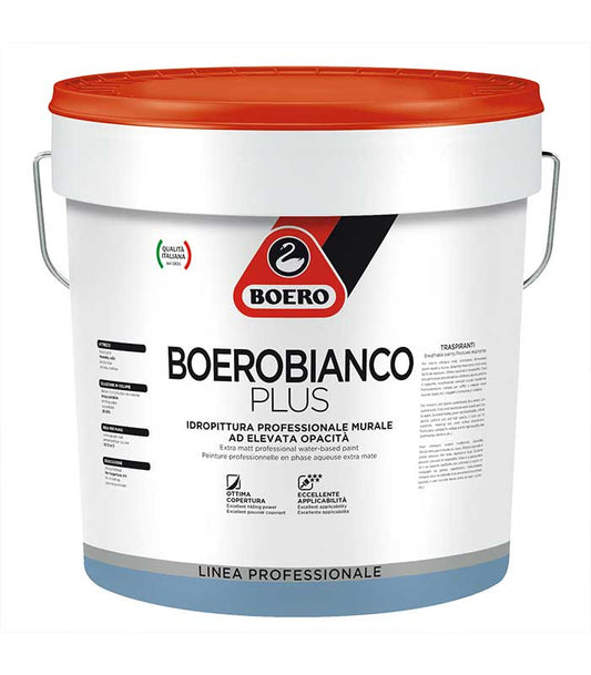 Idroptittura traspirante murale,professionale,elevata opacità Boerobianco